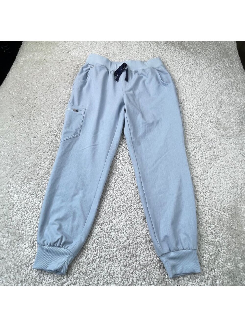FIGS Zamora High Waisted Scrub Jogger Pants Dusty Blue Womens Medium Petite
